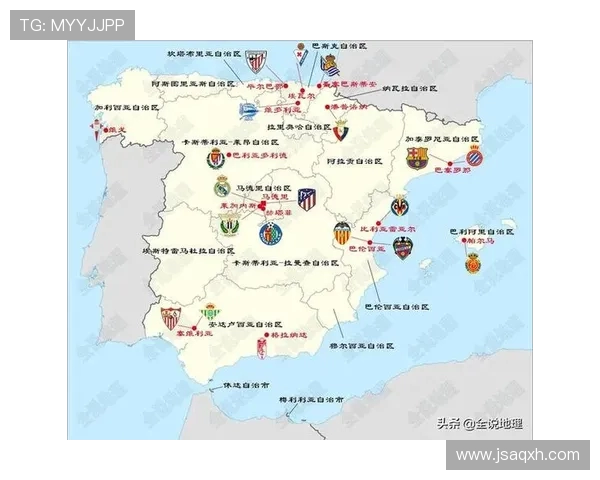西甲联赛各支球队地理分布图分析 西甲联赛各支球队地理分布图分析
